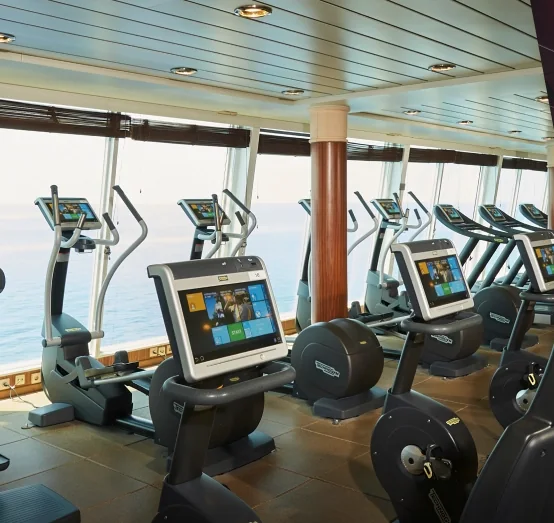 Gym with sea views