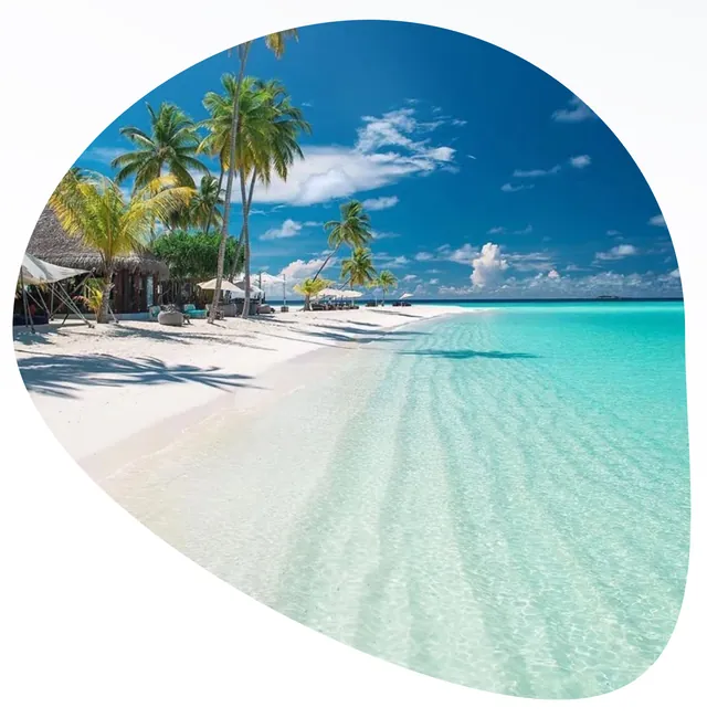 White-sand beach in the Maldives