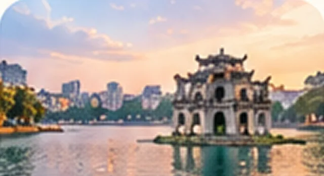 Turtle Tower on Hoan Kiem Lake, Hanoi