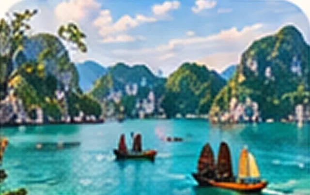 Junk boats in Ha Long Bay