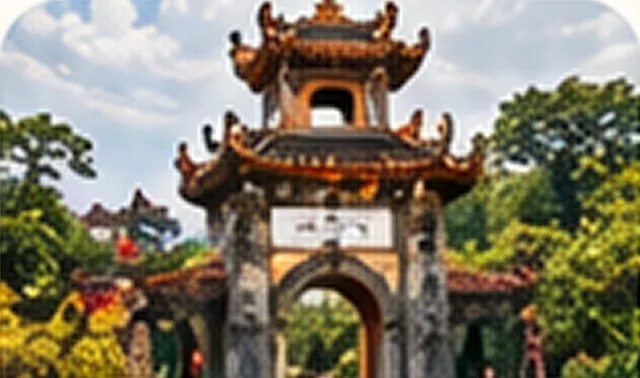 Temple gate in Hanoi