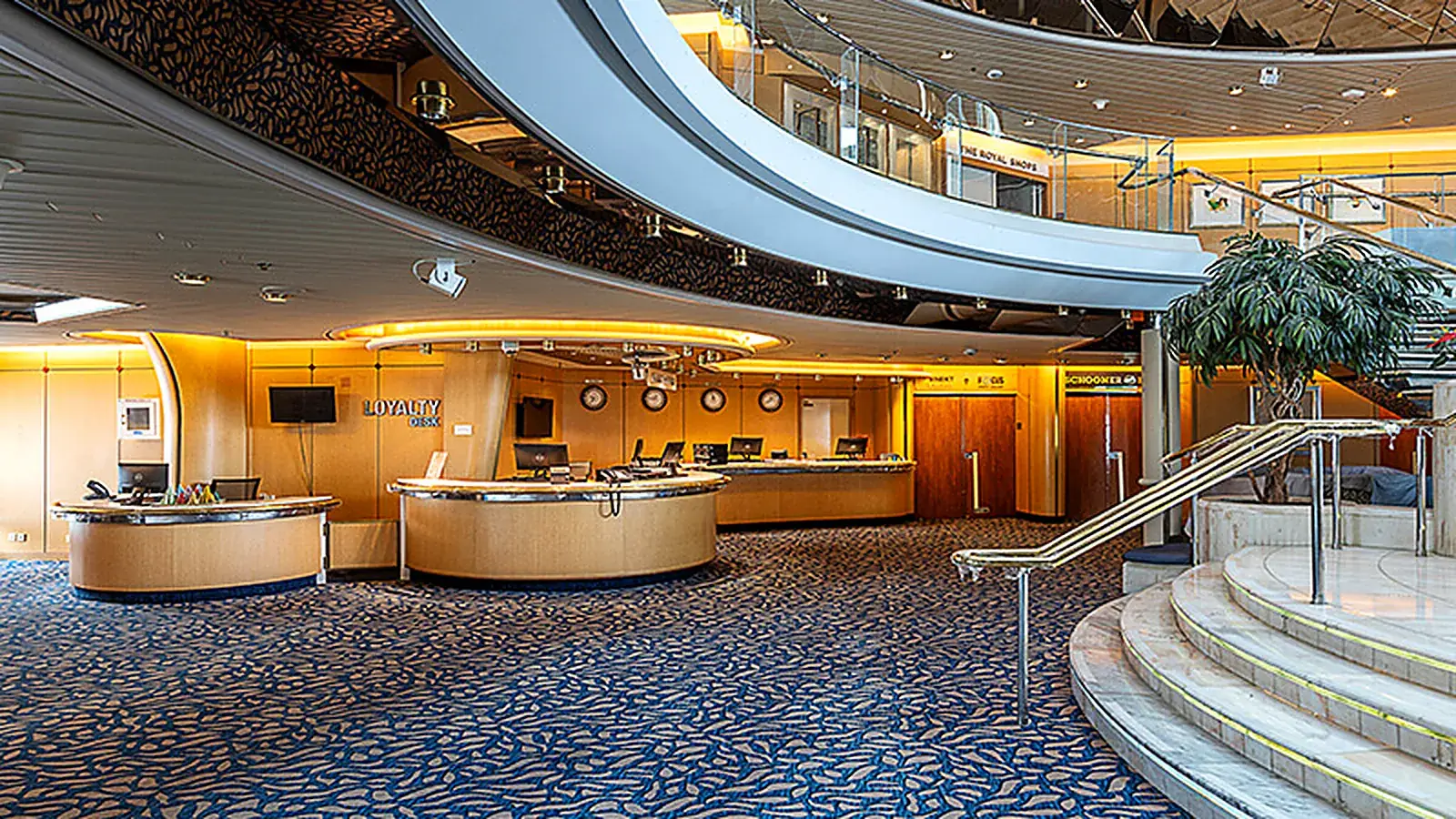 Atrium on board Cordelia Empress